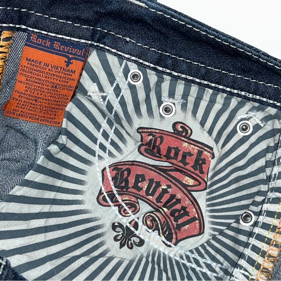 Rock Revival 26 Western Embroidered Betty Dark Wash Easy Bootcut Jeans - Picture 11 of 16